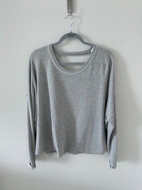 By Together Light Gray Double-Strap Pullover Sweatshirt
